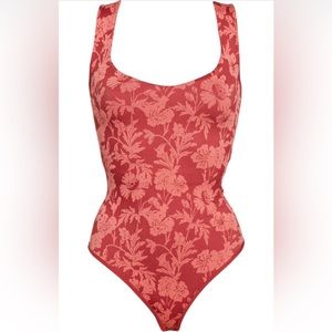 Free People Clean Lines Floral Bodysuit NWT